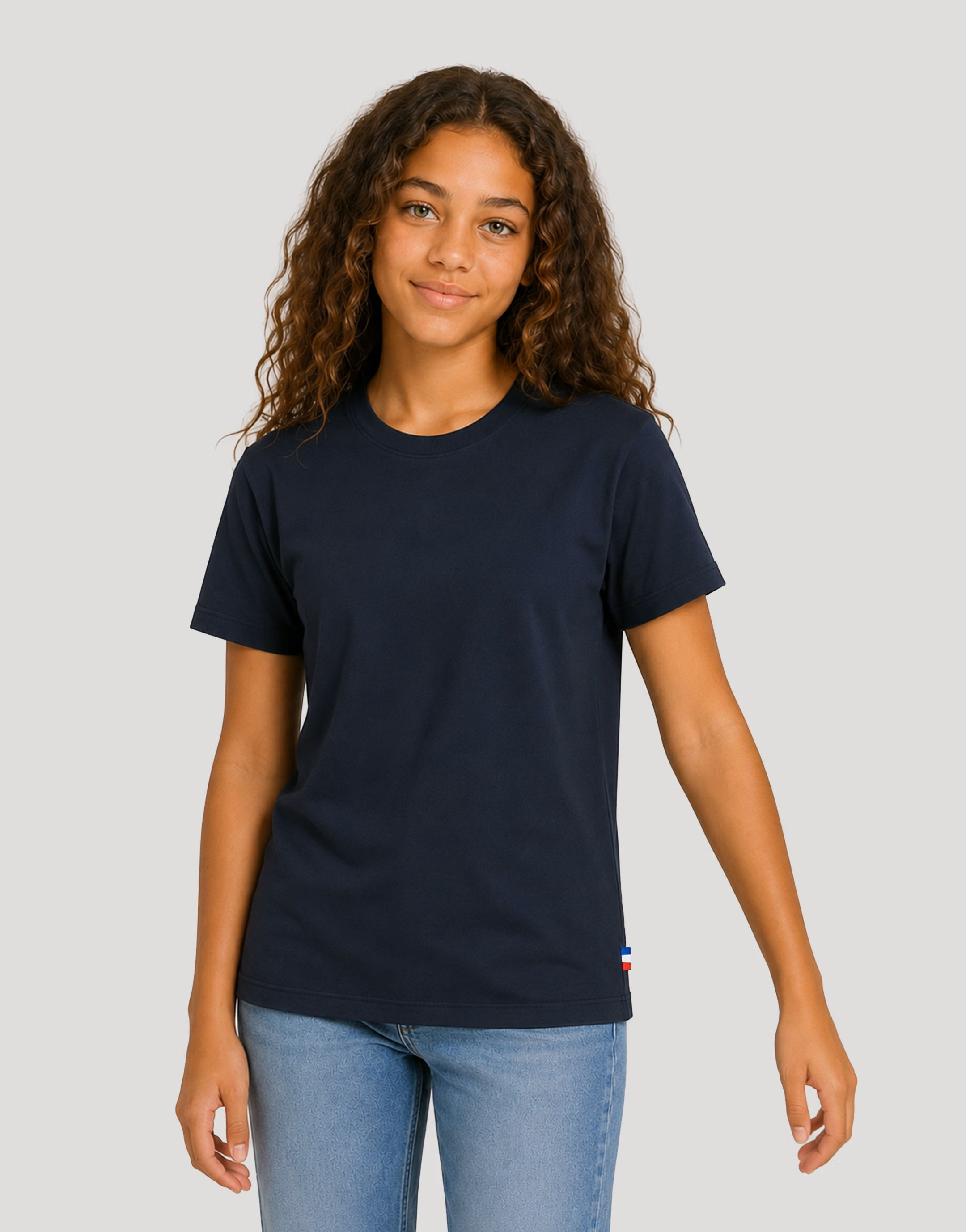 T-shirt enfant coton bio personnalisable Made in France Bleu marine